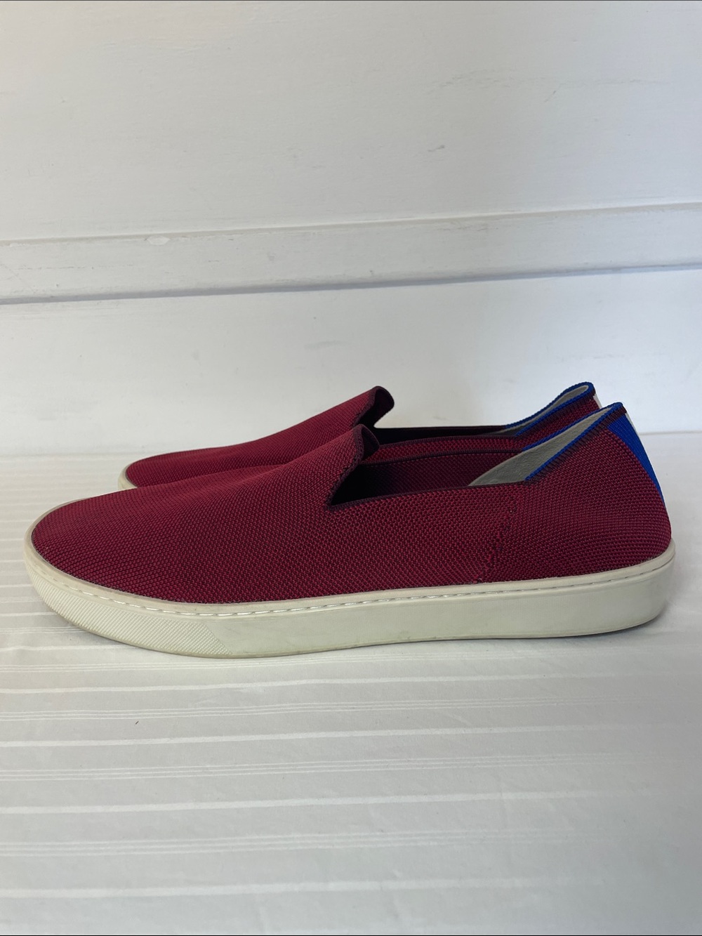 Rothy’s Red Slip-On Sneakers casual knit comfortable shoes women’s size 12